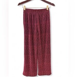 New Mix metallic Burgundy Wide Leg Pants